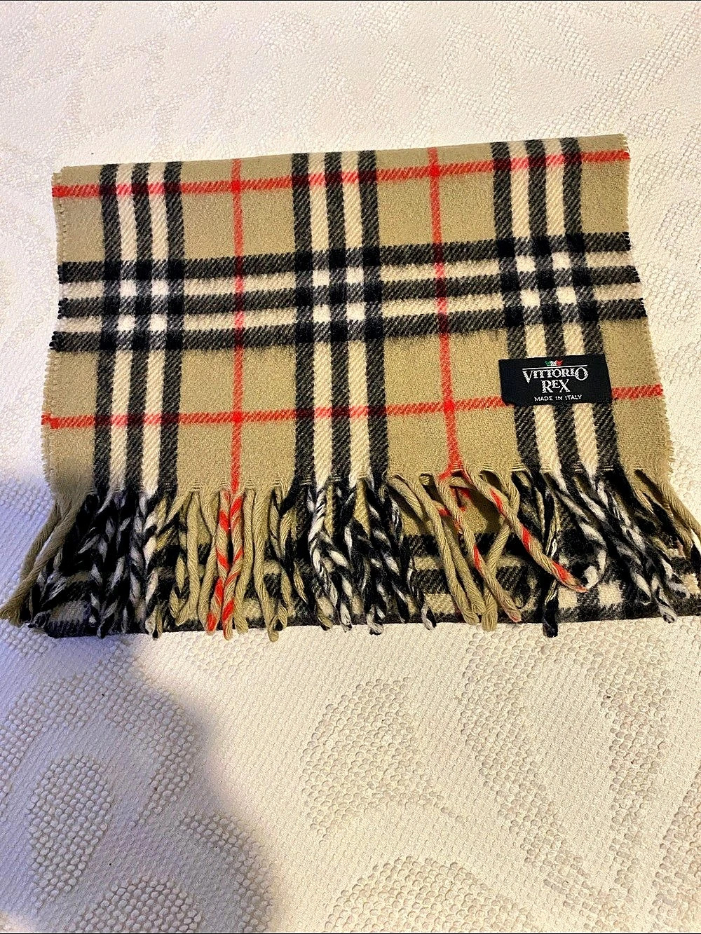 Vittorio Rex Plaid Scarf in Tan & Black